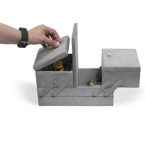 Gray Multi-Compartment Storage Box